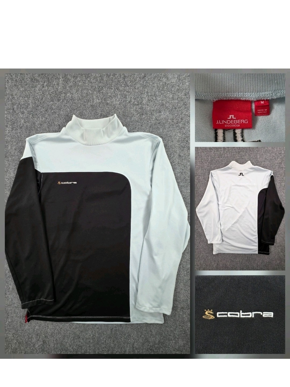 J Lindberg Cobra Golf Mens Medium Shirt Fieldsensor Mid Layer Mock Neck